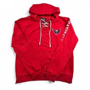 Washington Capitals Lace Up Hoodie XL Red NHL Hockey Sweatshirt Mens Pullover